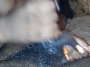 WET HANDJOB AND BALL MASSAGE LEADS TO BIG BOOTY KANGAROO BOUNCE!!!! 6/16