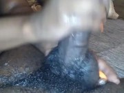 WET HANDJOB AND BALL MASSAGE LEADS TO BIG BOOTY KANGAROO BOUNCE!!!! 9/16