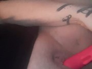 Milf masturbates fat clit with Vibrator