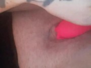 Milf masturbates fat clit with Vibrator 10/16