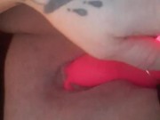 Milf masturbates fat clit with Vibrator 12/16
