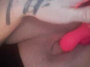 Milf masturbates fat clit with Vibrator 8/16