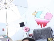 TRUE ANAL Tiny brunette Jane Wilde has her booty gaped and creampied 8/16