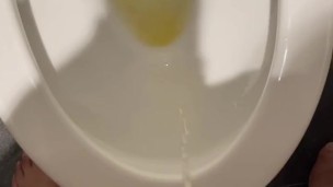 Chubby married Asian daddy pisses in the bathroom
