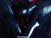 Pin Up curvy MILF Arya Grander and rubber catsuit fetish 12/16