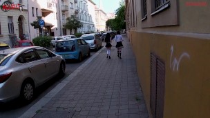 Having Fun with 2 Stranger Girls that come back from School