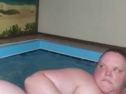 Playing with my titties and vibrator in the hot tub -VivianDimondBBW