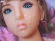 facial cum on my cute doll 03