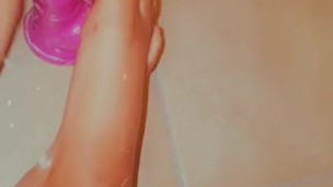 Sensual foot job on my dildo