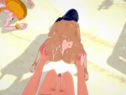 HOT FOURSOME WITH NAMI AND ROBIN - ONE PIECE PORN 12/16