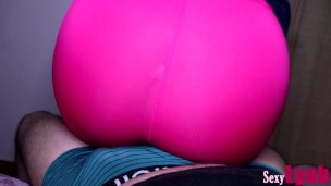 Hot Lap dance in Tight Leggings makes Guy Cum through Underwear Boxers