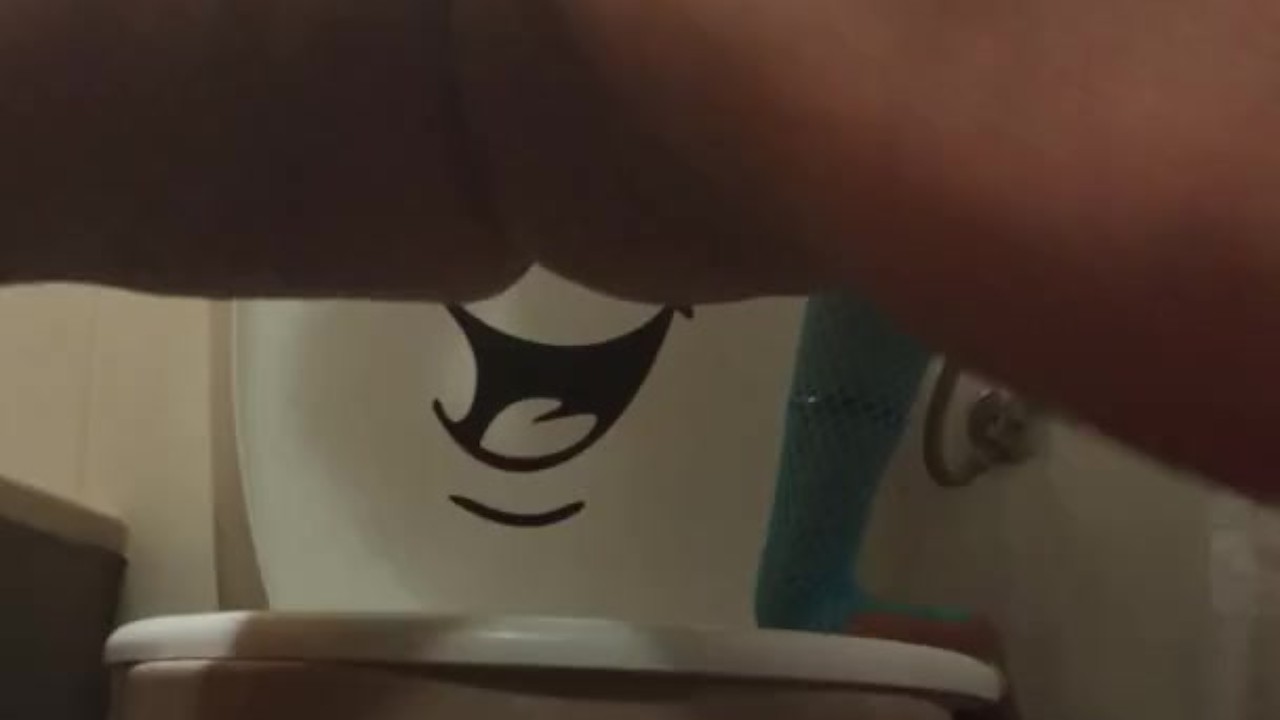 hidden in the bathroom masturbating with a golden shower gift. - RedTube