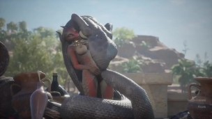 Dragon Futa Has Her Cock Sucked By A Naga Slut