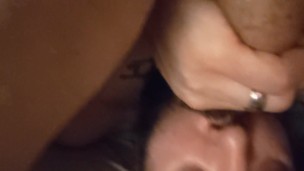 Licking my own pierced cock