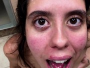 My step-sister always asks for cumshot in the face in the morning 16/16