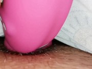 Virgin pussy slowly squirting with orgasms while vibrating wet pussy and clit!