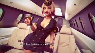 HOT STEWARDESS AND A HORNY GUY WITH HUGE COCK