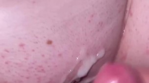 Hotwife puts her used panties back on after taking 3 creampies at the gloryhole 