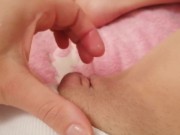 innocent girl loves playing with her wet pussy before bed