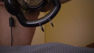 Cum 2 times with cock milking machine 