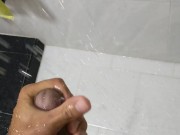 Paja rápida en la ducha con lechita al final