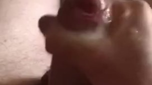 Masturbating that big white dick