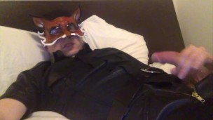 Leather fox cums!
