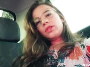 uber ride while Masturbating My Wet Pussy Behind The Driver and having a soft orgasm 14/16