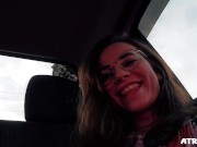 uber ride while Masturbating My Wet Pussy Behind The Driver and having a soft orgasm 15/16