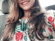 uber ride while Masturbating My Wet Pussy Behind The Driver and having a soft orgasm 8/16