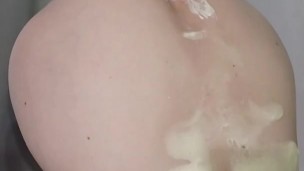 I'm fucking myself with big butter dildo. 