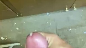 Cumming in the supply closet at work