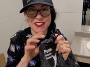 Using My Female Urination Device at The Urinal 1/16