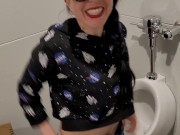 Using My Female Urination Device at The Urinal 13/16