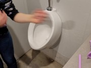 Using My Female Urination Device at The Urinal 16/16