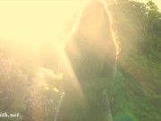 Sexy woman in the forest. Real nude in public video 13/16