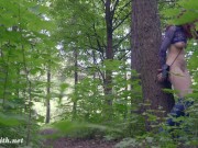 Sexy woman in the forest. Real nude in public video 8/16