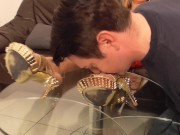 gold heels licking slave 10/16