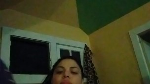 sexy milf latina pleasing herself wearing purple lingerie ;D
