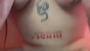 cute slut in robe rides dildo pov for neighbors to see