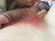 morning blowjob and cum close up (part 1) 16/16