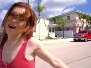 YNGR - Petite Redhead Flashing In Public Before Being Fucked Hard 2/16