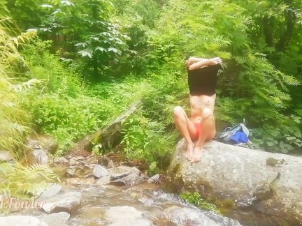 Naked slim girl in nature - Angel Fowler 
