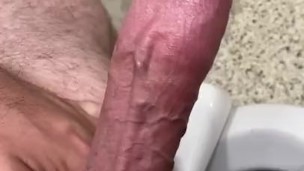 Jacking off in public work bathroom 