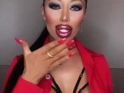 Hot babe Lara Frost in red