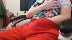 Clothed masturbation and orgasm