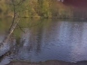 Risky Public Handjob with Cumshot at Lake 13/16