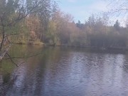 Risky Public Handjob with Cumshot at Lake 14/16