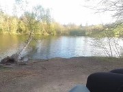 Risky Public Handjob with Cumshot at Lake 2/16