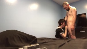 Twink get fucked in maid dress (full video on only fans thustin69)
